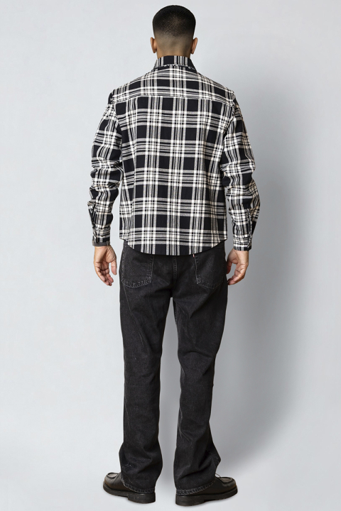 Fat Moose Pablo Check Overshirt Black/Ecru