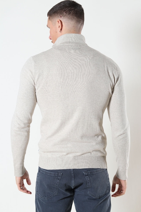 Jack & Jones EMIL KNIT HALF ZIP Oatmeal