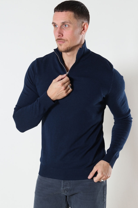 Jack & Jones EMIL KNIT HALF ZIP Navy Blazer