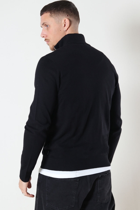 Jack & Jones EMIL KNIT HALF ZIP Black
