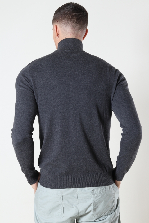 Jack & Jones EMIL KNIT HALF ZIP Dark Grey Melange