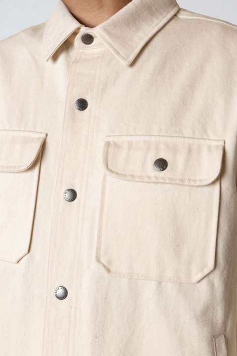 Fat Moose Pablo Plain Overshirt Sand Melange