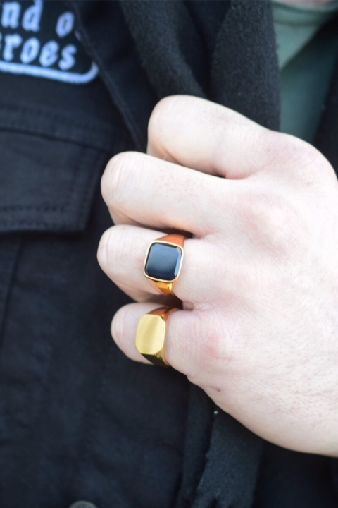 Northern Legacy Ring Onyx Signature Black Gold