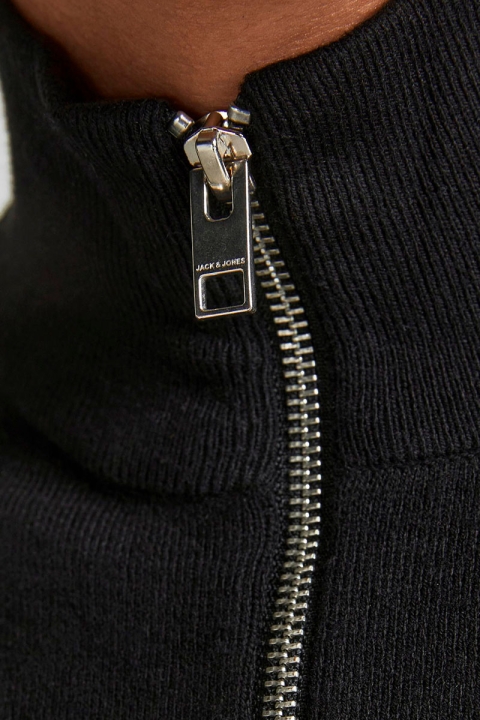 Jack & Jones EMIL KNIT HALF ZIP Black