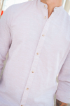 ONLY & SONS CAIDEN LS SOLID LINEN MAO SHIRT Chinchilla