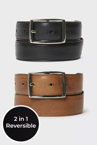 Reversible Dagon Bælte Black/Cognac