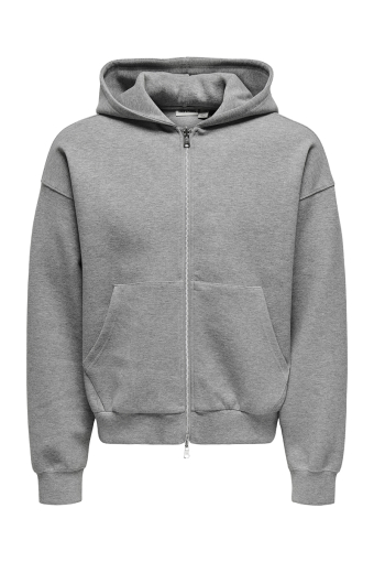 Goyle Box Fit Subca Zip Hoodie Medium Grey Melange