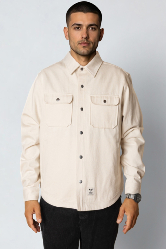Pablo Plain Overshirt Sand Melange