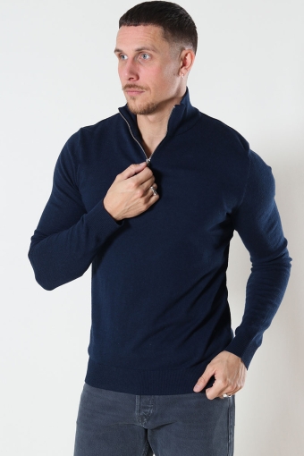EMIL KNIT HALF ZIP Navy Blazer