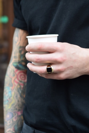 Ring Onyx Signature Black Gold