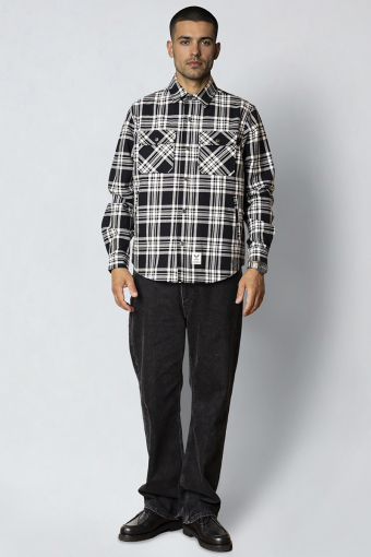Pablo Check Overshirt Black/Ecru